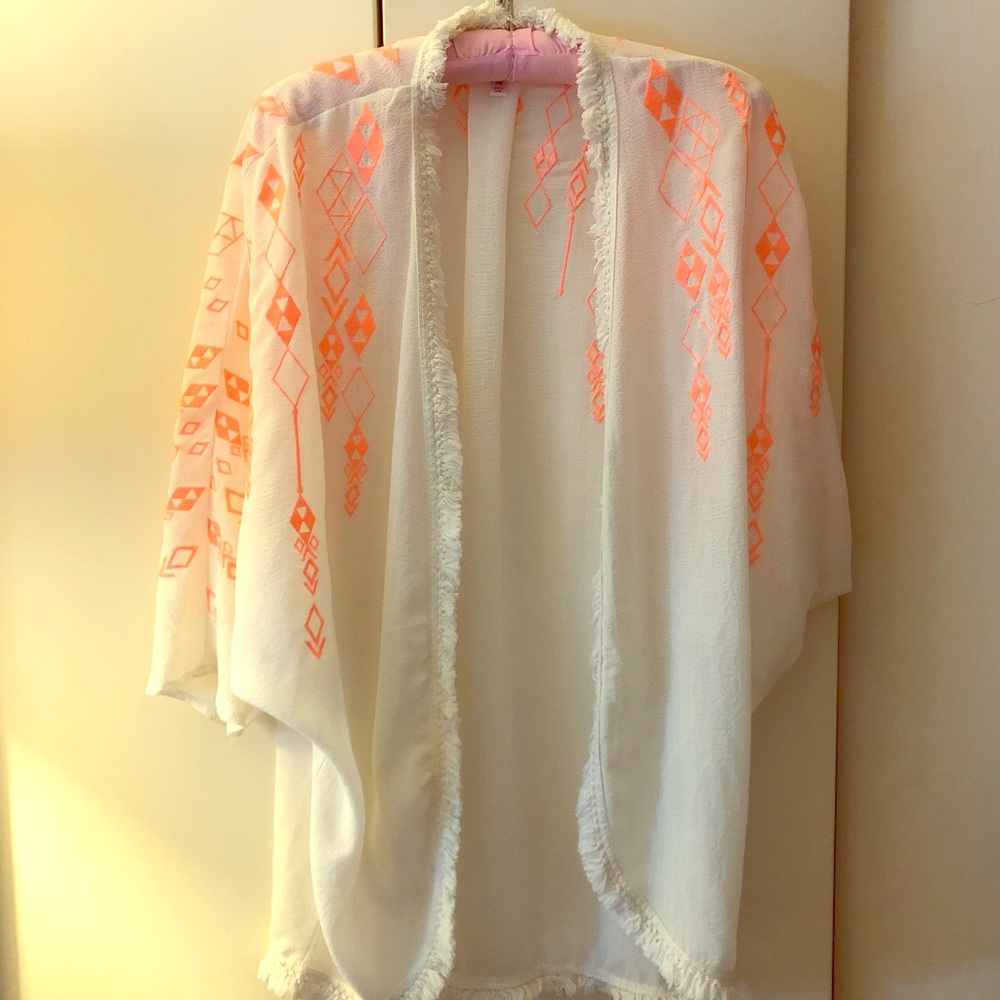 Neon Aztec print kimono